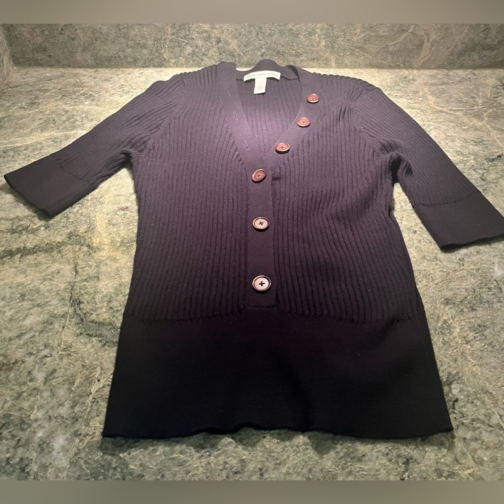 Navy Cotton by Autumn Cashmere 3/4 sleeve knit sweater